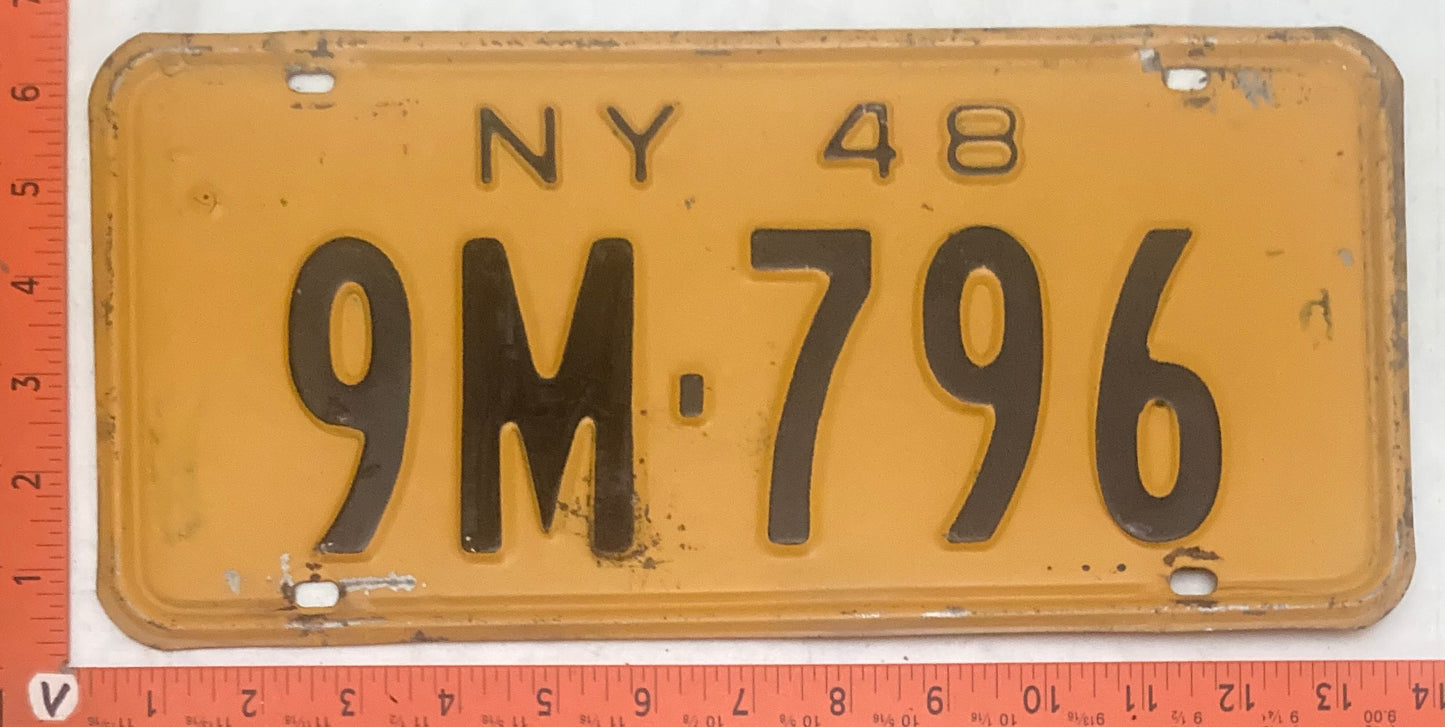 1948 New York #9M-786 Passenger License Plate