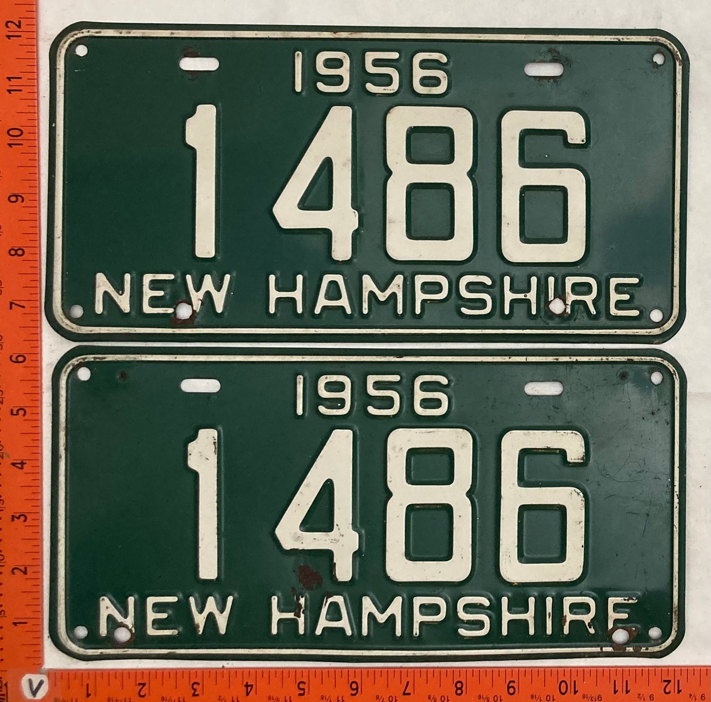 1956 New Hampshire #1486 Passenger License Plate (Pair)