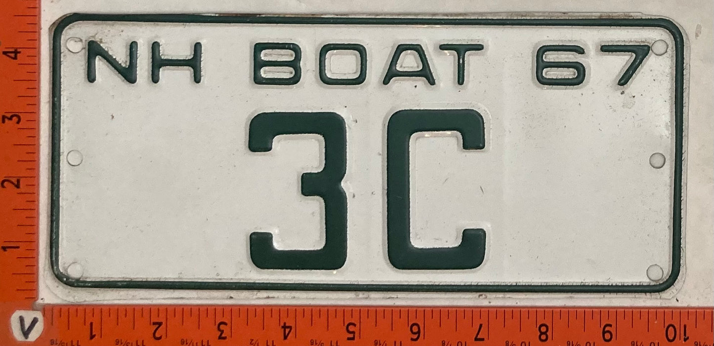 1967 New Hampshire #3 C Boat License Plate