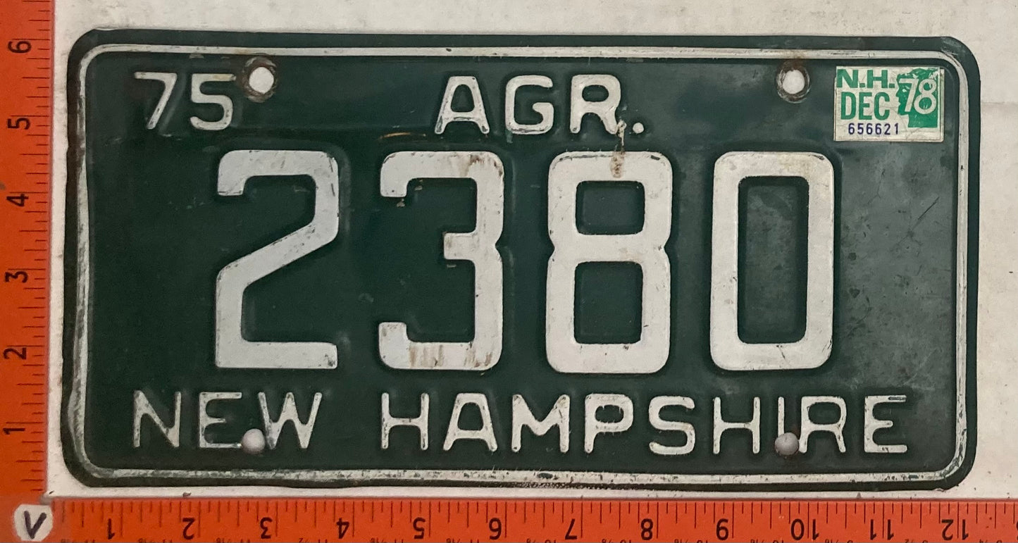 1978 New Hampshire #2380 Agriculture License Plate
