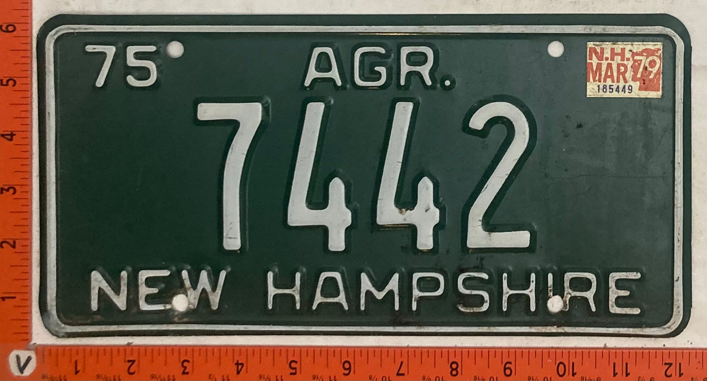 1979 New Hampshire #7442 Agriculture License Plate