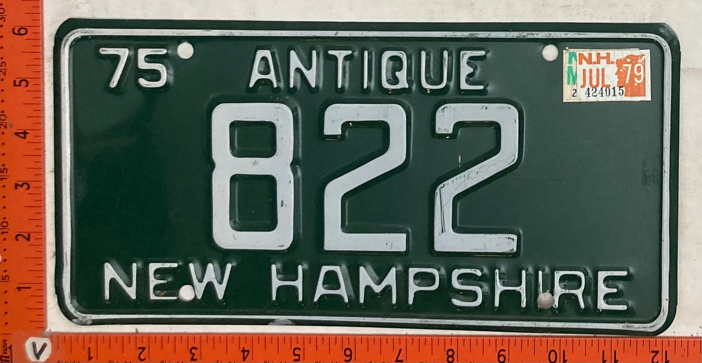 1979 New Hampshire #822 Antique License Plate