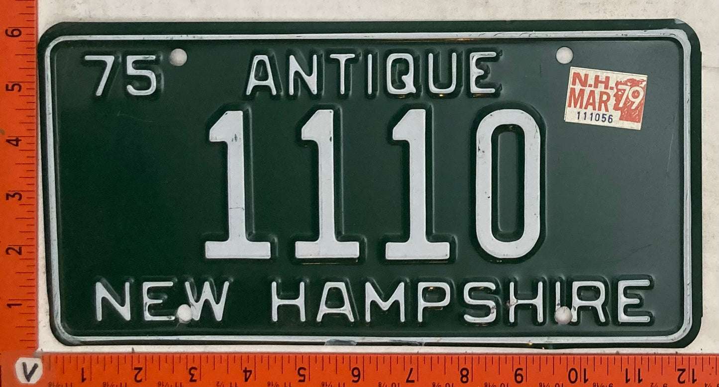 1979 New Hampshire #1110 Antique License Plate