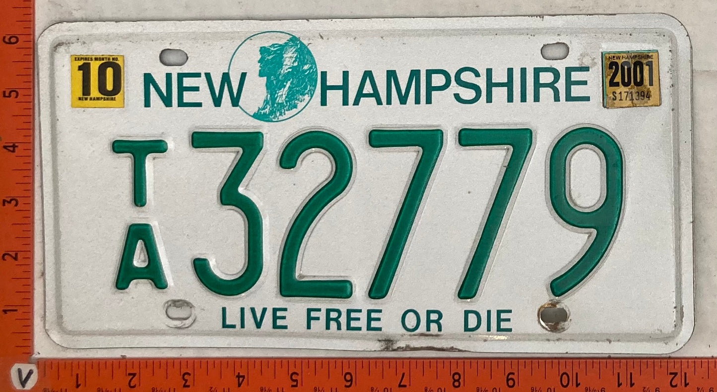 2001 New Hampshire #T/A 32779 Tractor License Plate
