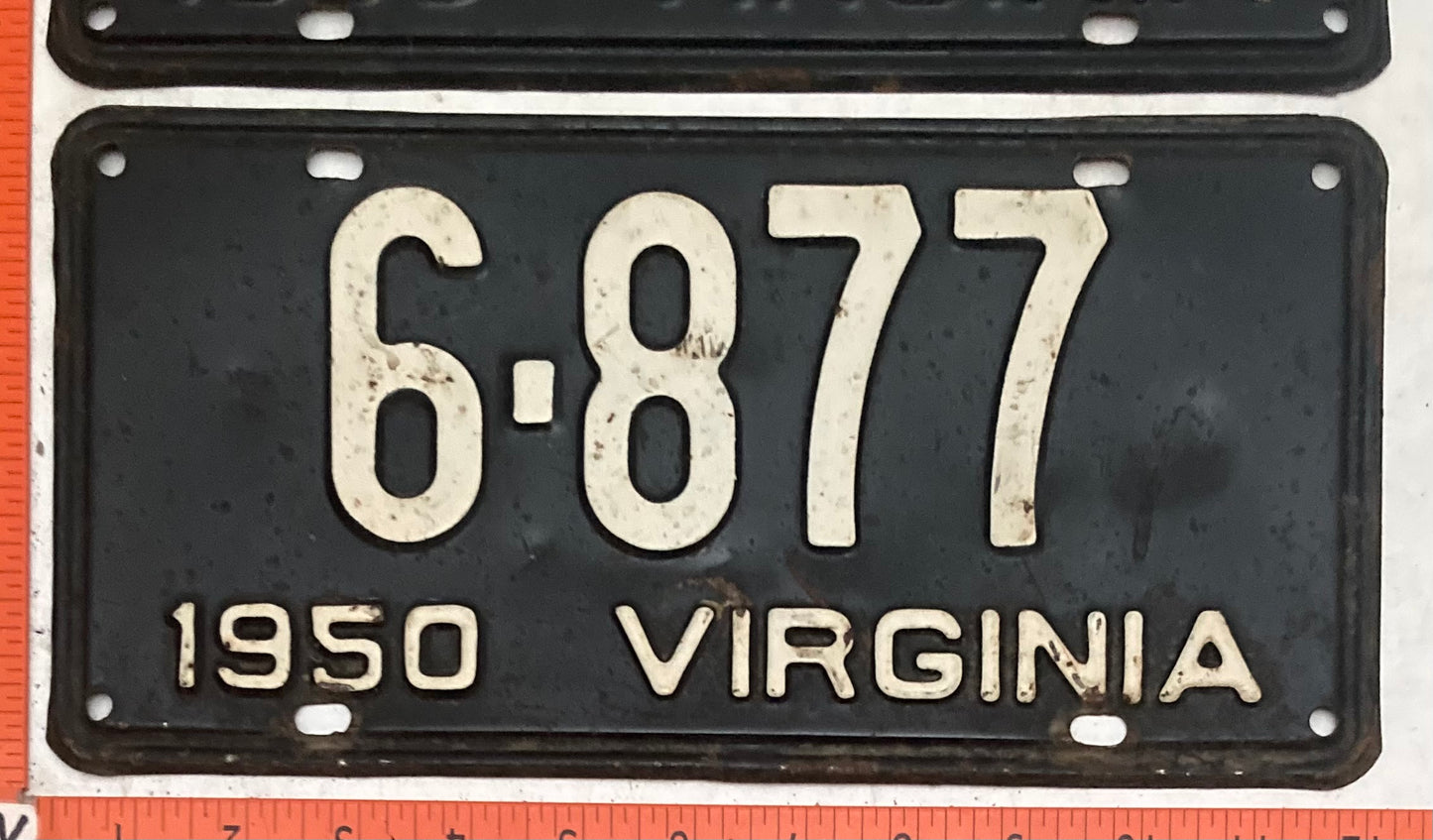 1950 Virginia #6-877 Passenger License Plate (Pair)