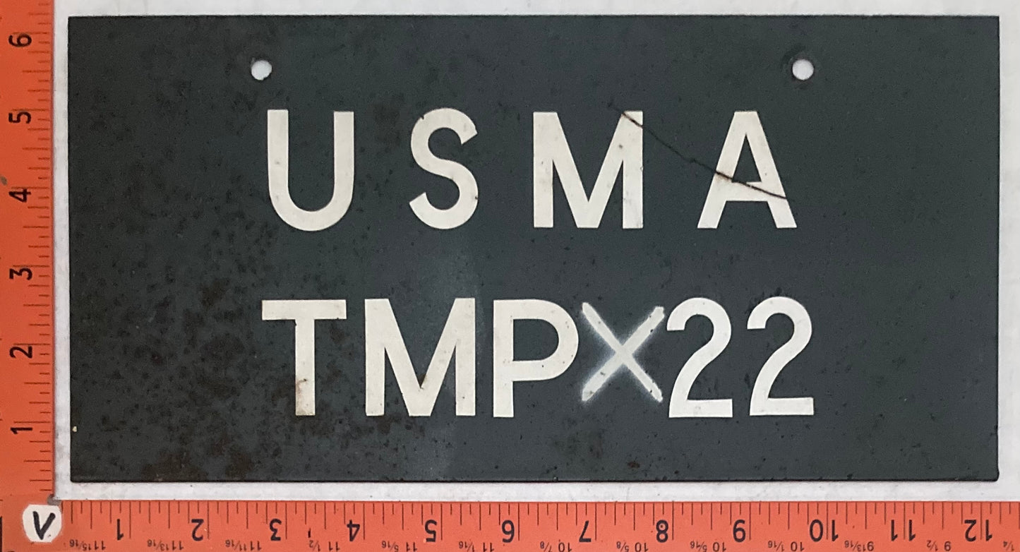 U.S. Army, U.S. Military Academy, West Point License Plate # USMA TMPx22