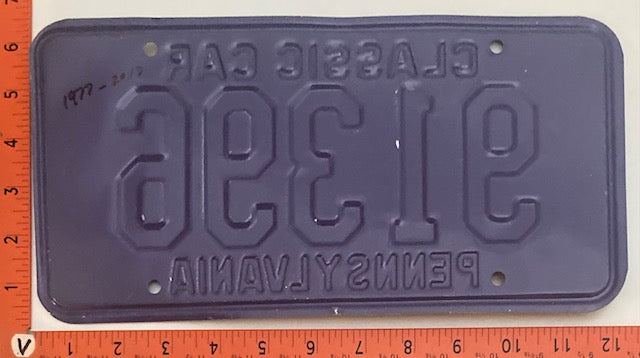 1977 - 2013 Pennsylvania #91396 Classic Car License Plate