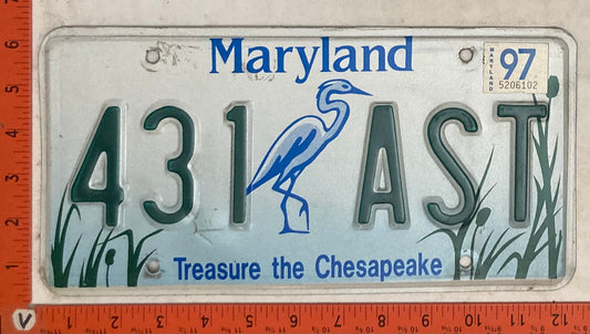 1997 Maryland #431 AST Treasure the Chesapeake License Plate