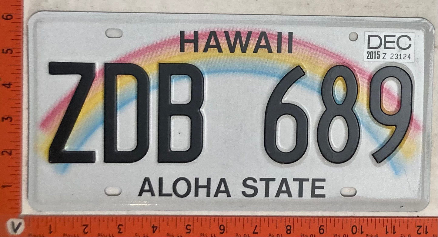 2015 Hawaii #ZDB 689 Passenger License Plate