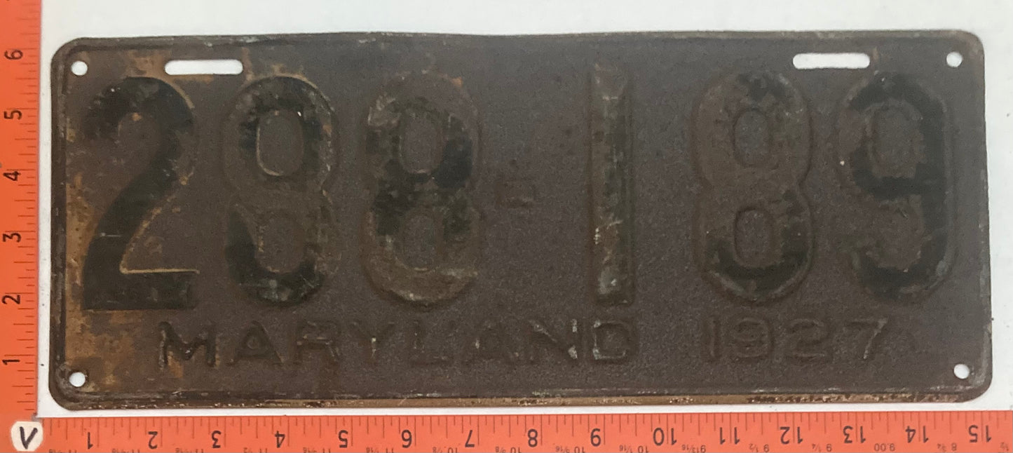 1927 Maryland # 280-189 Passenger license plate (Crafter)