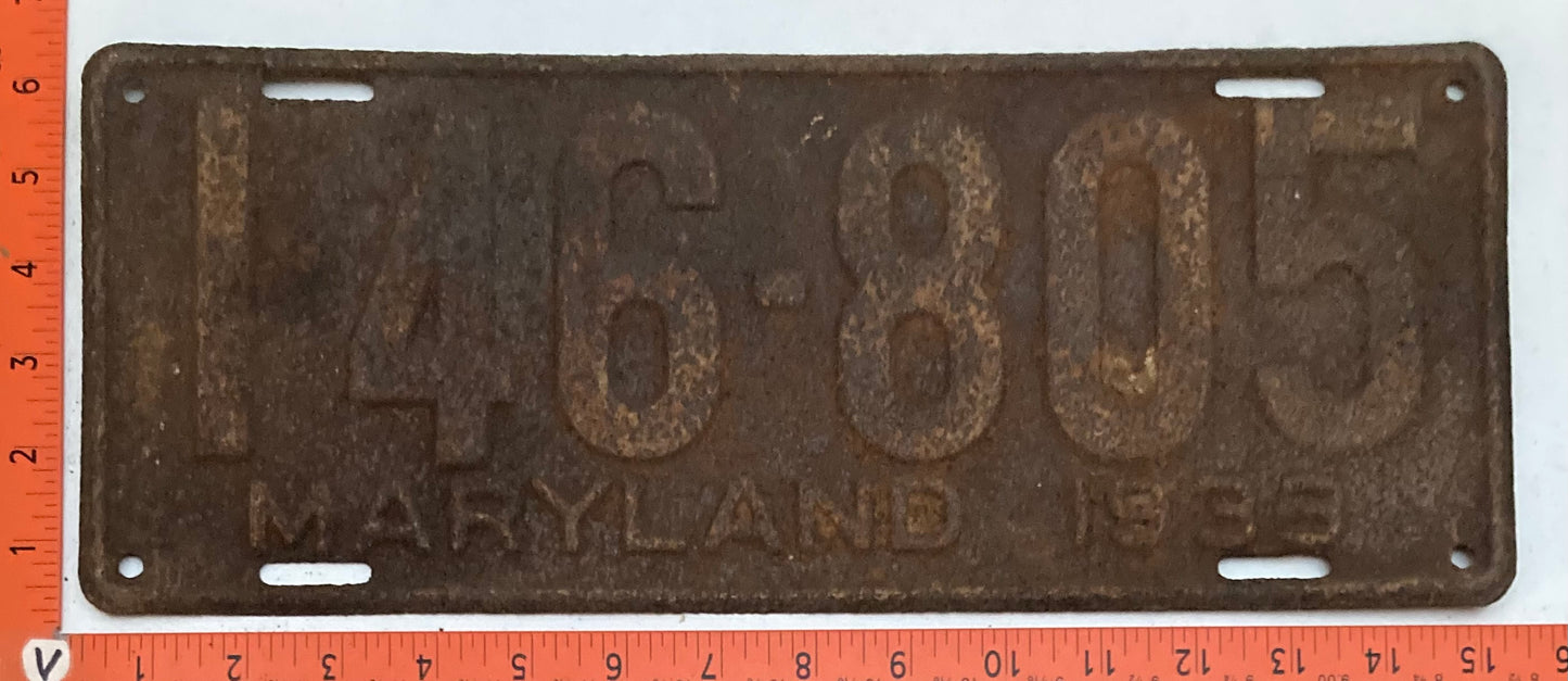 1933 Maryland # 146-805 Passenger license plate (Crafter)