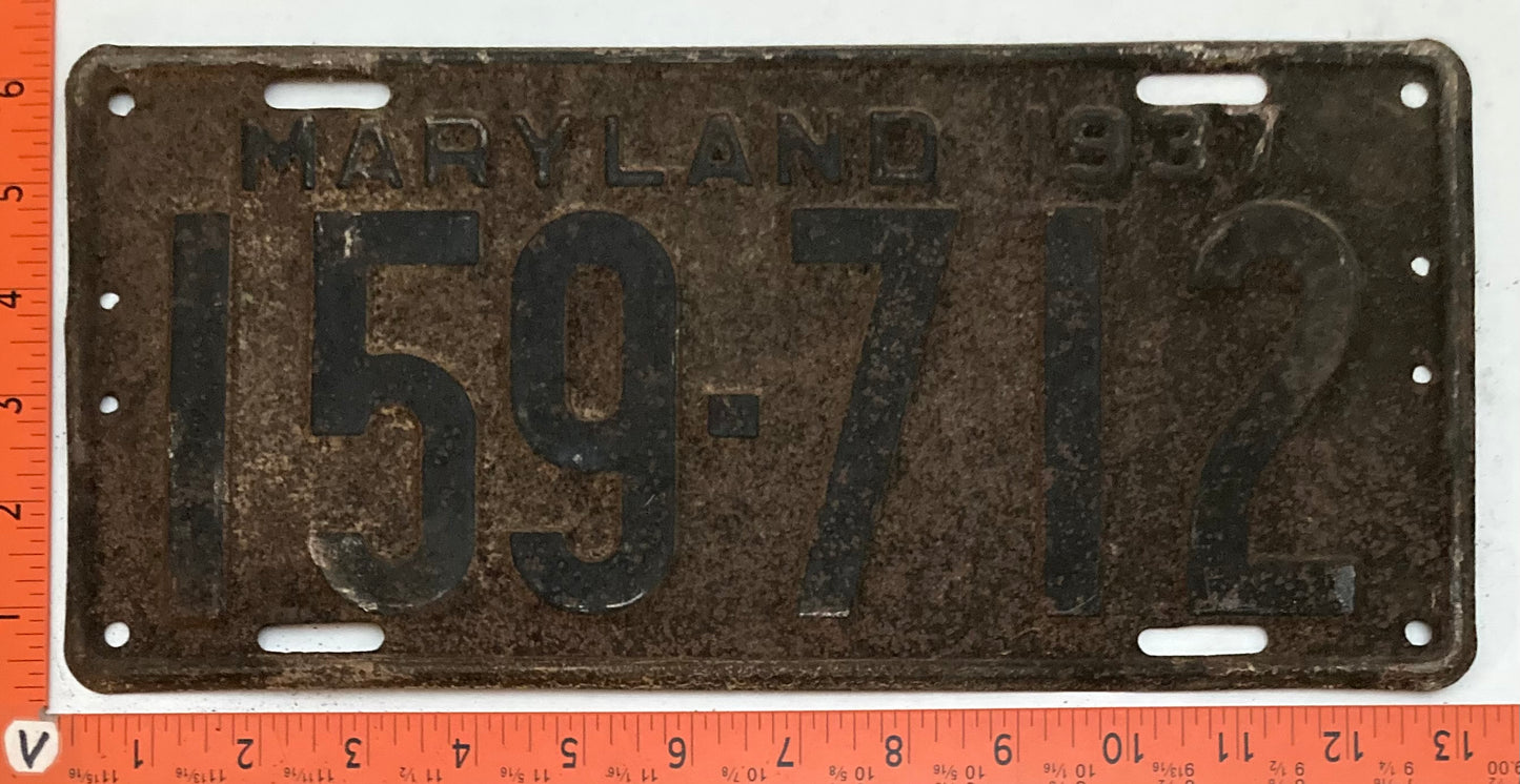 1937 Maryland #159-712 Passenger license plate (Crafter)