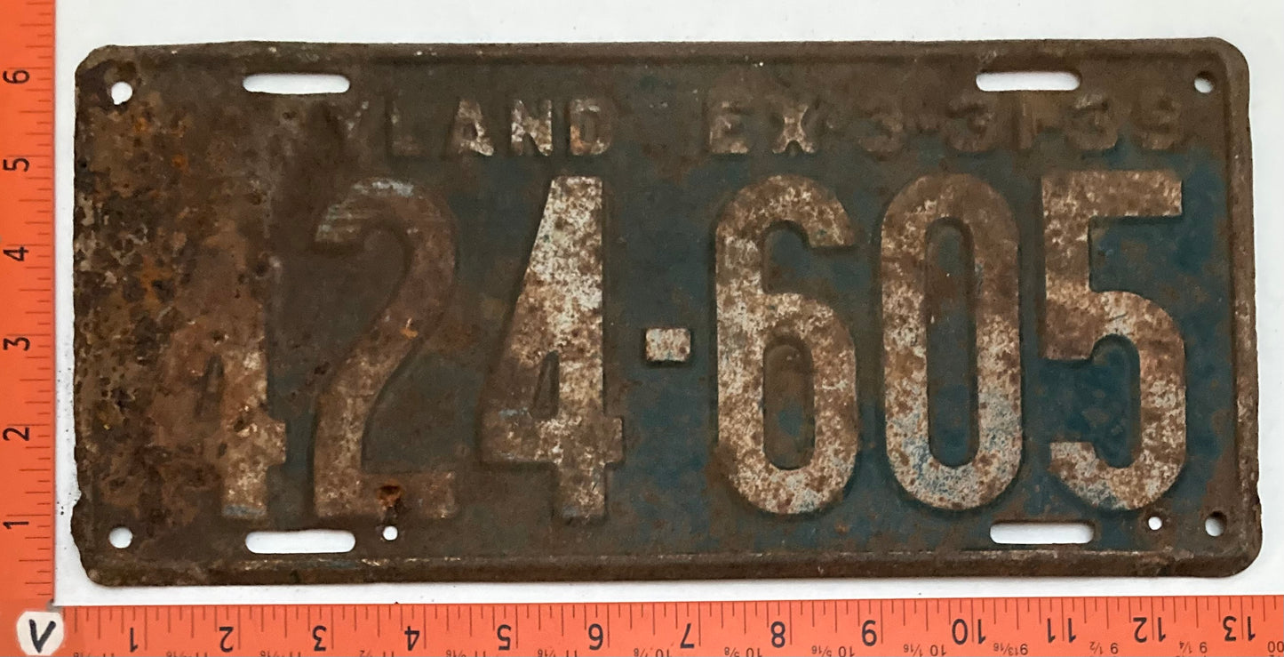 1939 Maryland #424-605 Passenger license plate (Crafter)