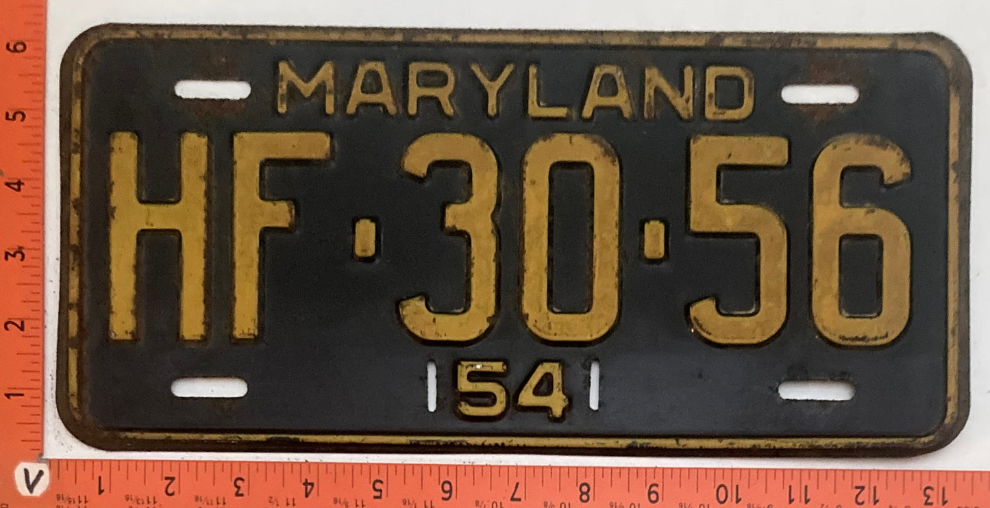 1954 Maryland #HF-30-56 Passenger license plate (Crafter)