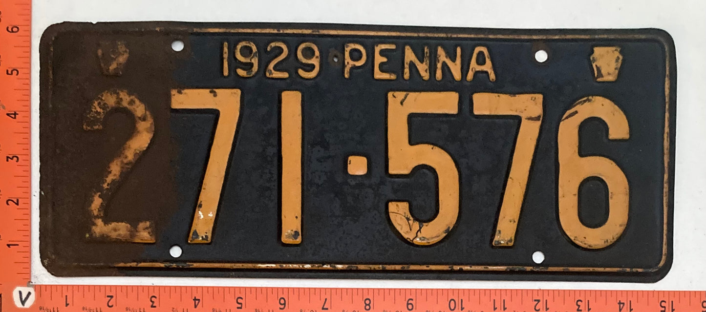 1929 Pennsylvania #271-576 Passenger License Plate