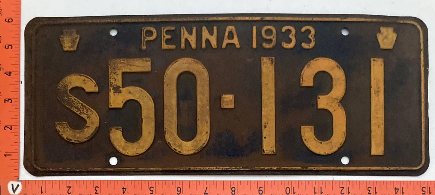 1933 Pennsylvania #S50-131 Truck License Plate