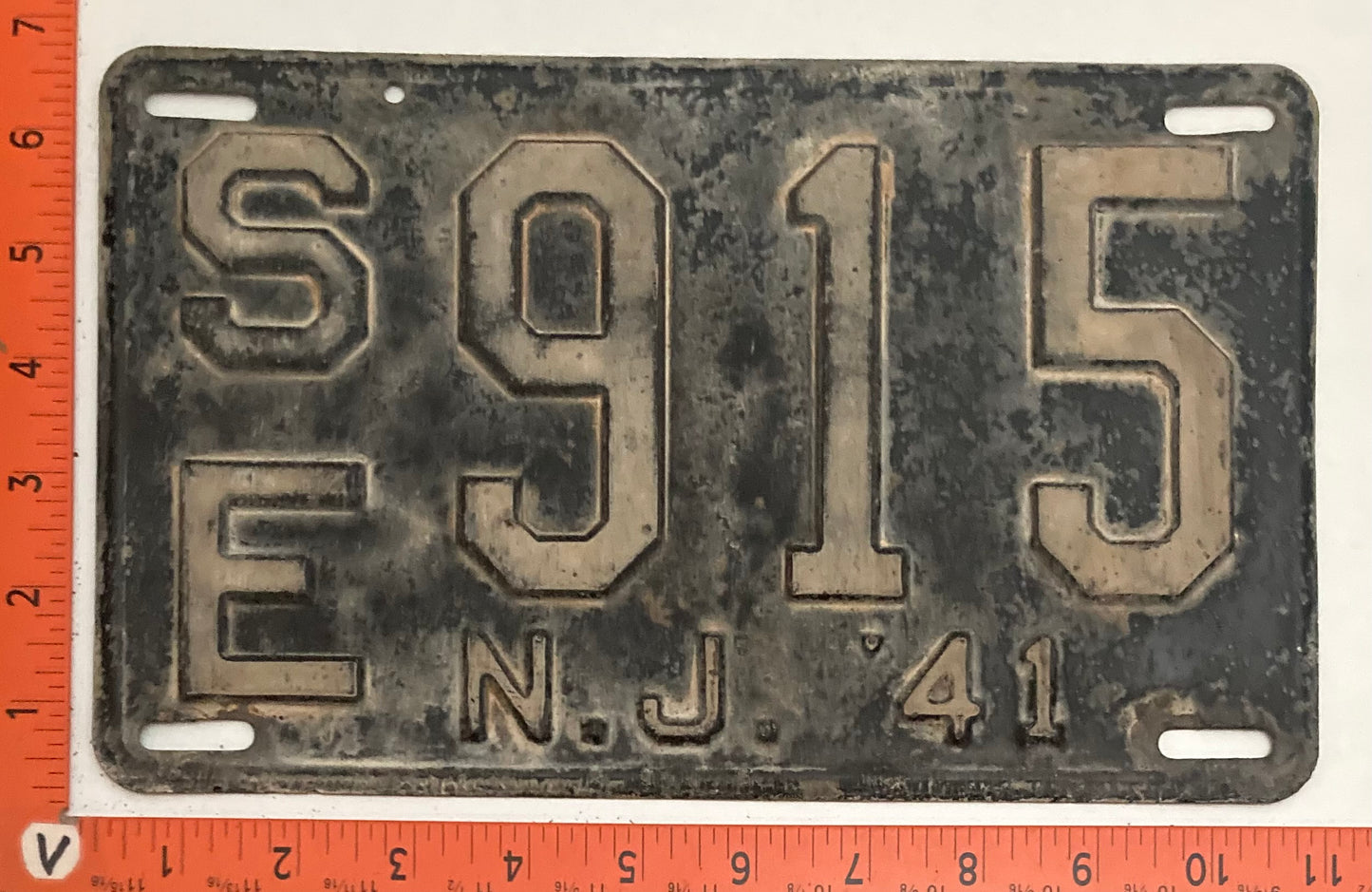 1941 New Jersey #S/E 915 Passenger License Plate