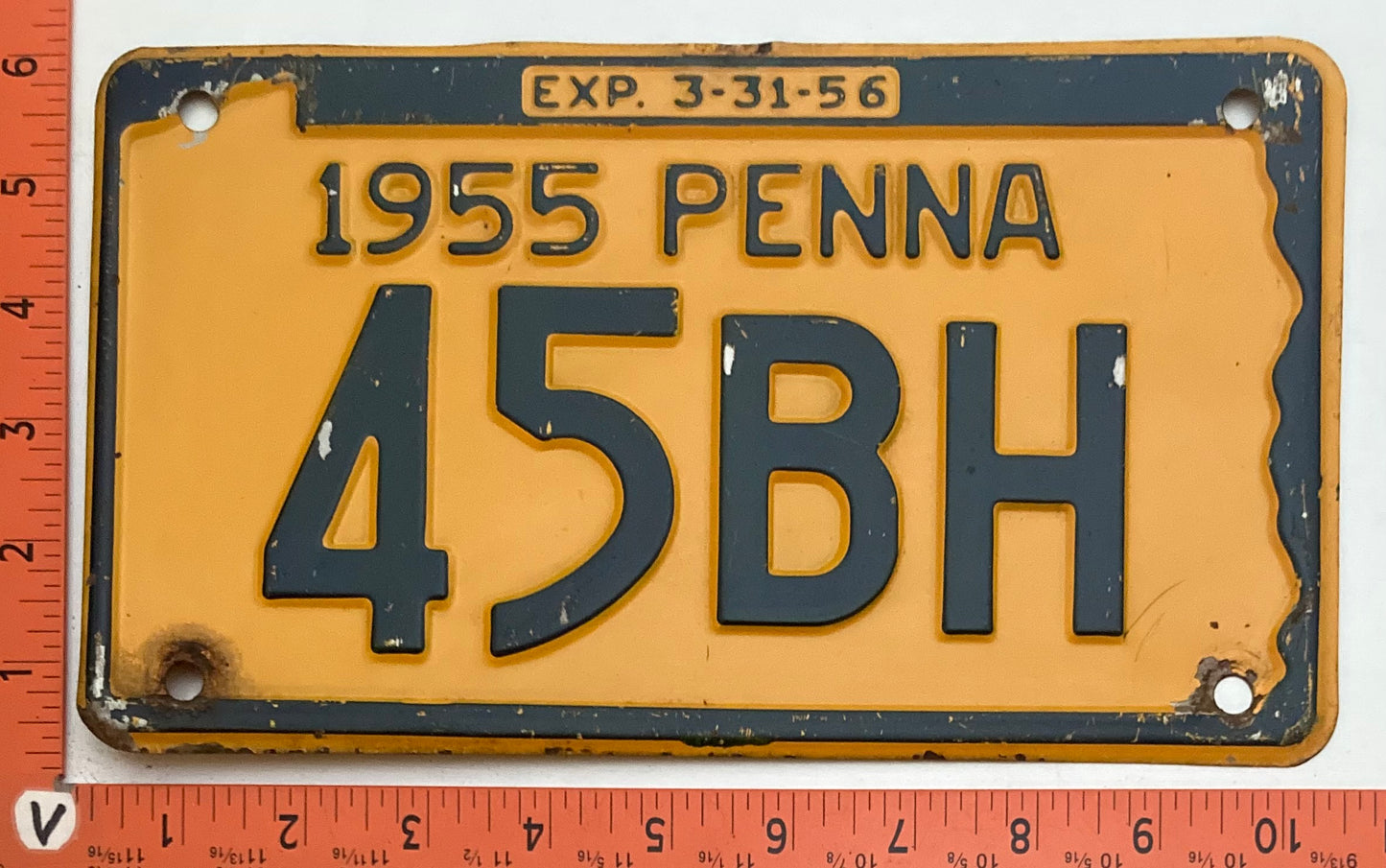 1955 Pennsylvania #45BH Passenger License Plate