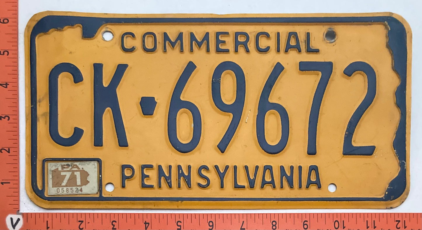 1971 Pennsylvania #CK-69672 Commercial License Plate