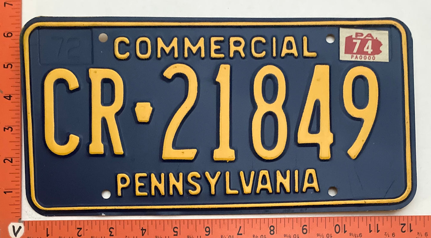 1974 Pennsylvania #CR-21849 Commercial License Plate