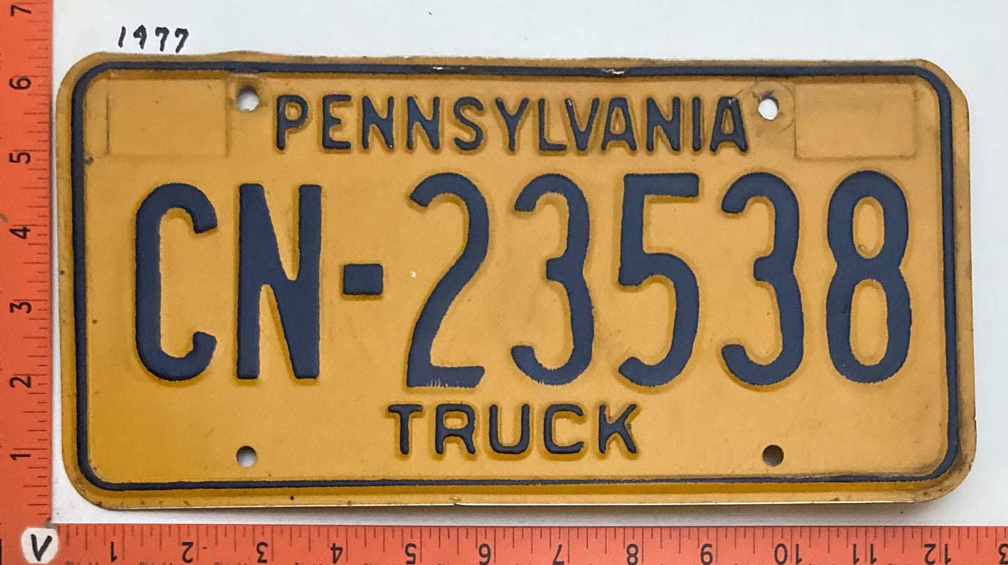 1977 Pennsylvania #CN-23538 Truck License Plate