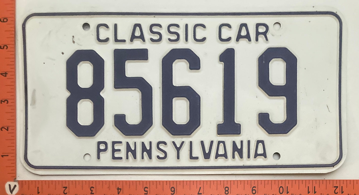 Undated Pennsylvania #85619 Passenger License Plate (Classic Car)