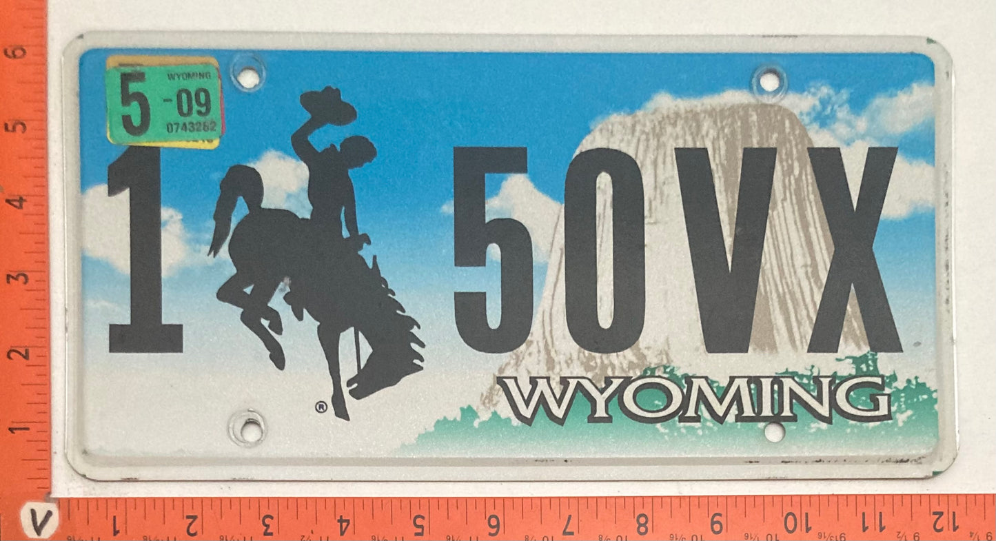 2009 Wyoming #1 50VX Passenger License Plate
