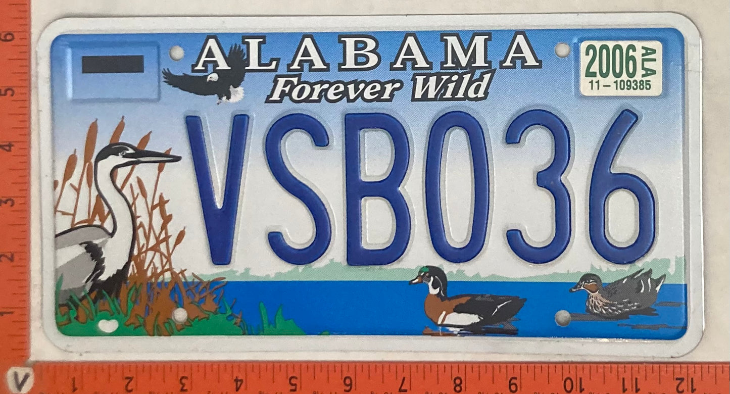 2006 Alabama #VSB036 Passenger License Plate