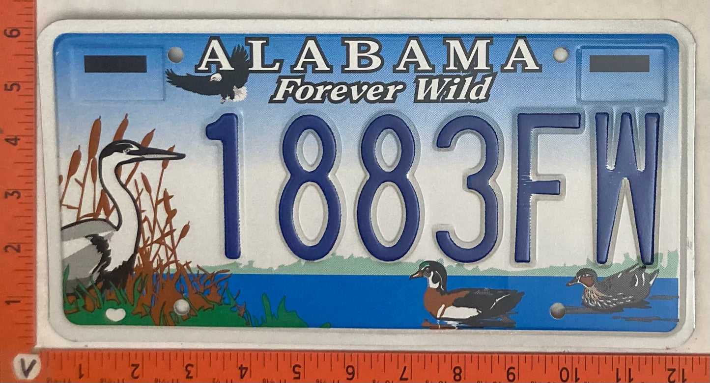 Undated Alabama #1883FW Passenger License Plate