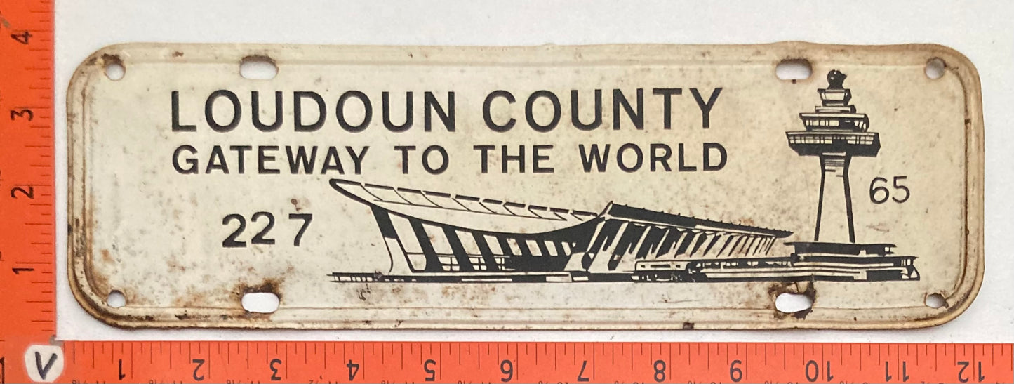 1965 Loudoun County Virginia #227 License Plate