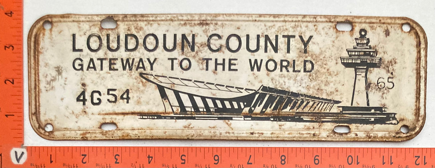 1965 Loudoun County Virginia #4054 License Plate