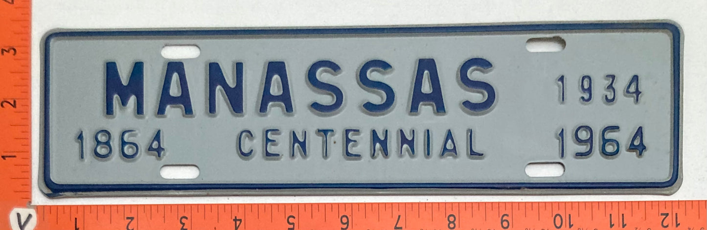 1964 Manassas City Prince William County Virginia #1934 License Plate