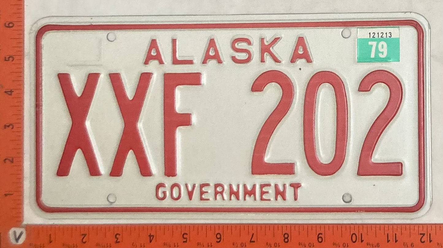 1979 Alaska #XXF 202 Government License Plate
