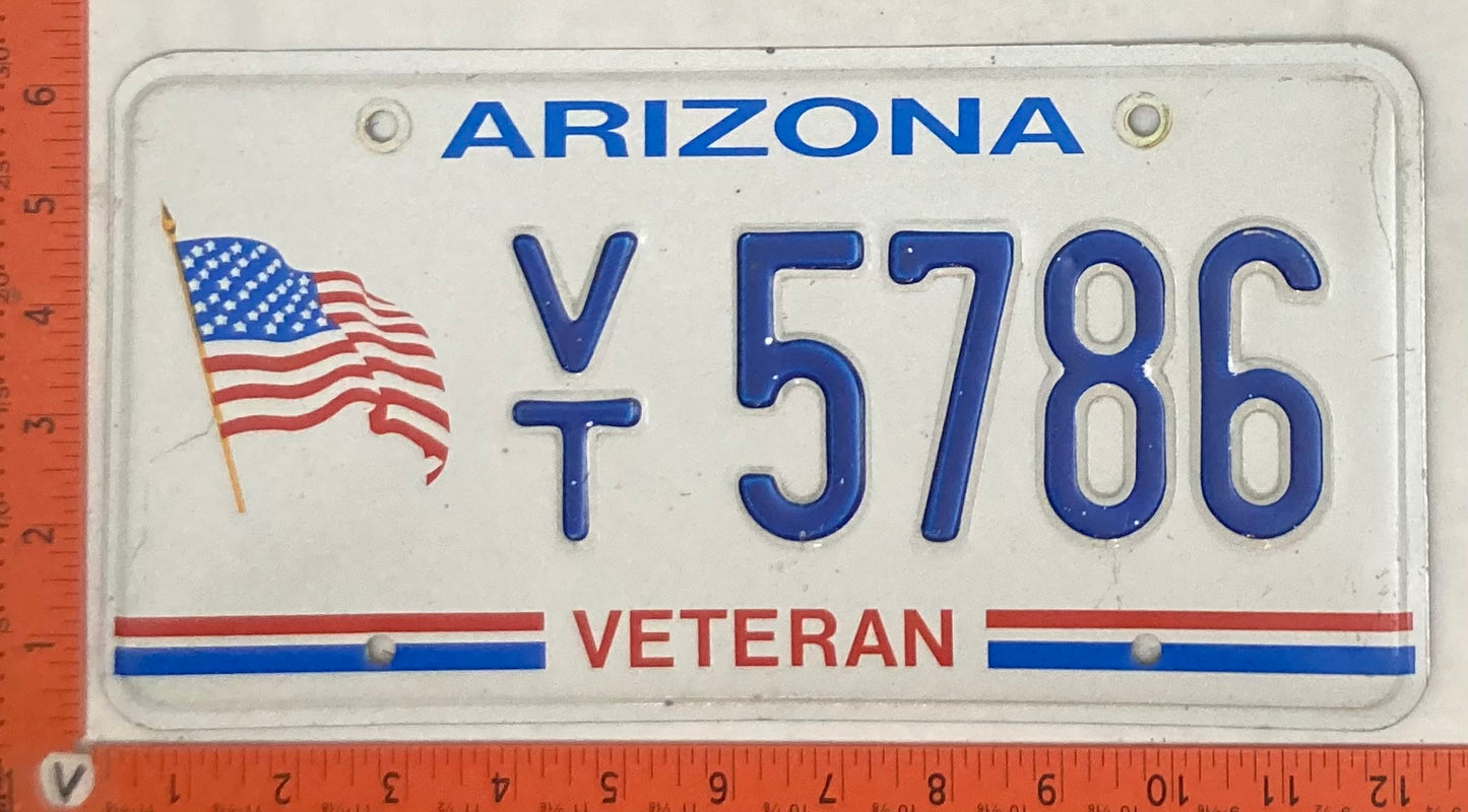Undated Arizona #V/T 5786 Veteran Passenger License Plate