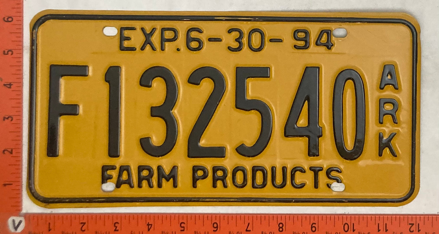 1994 Arkansas #F132540 Farm License Plate