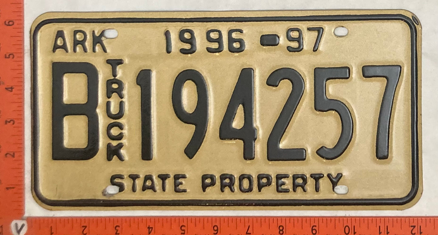 1997 Arkansas #B 194257 State Truck License Plate
