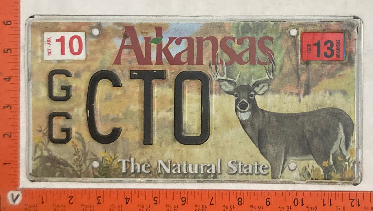 2013 Arkansas #G/G CTO Passenger License Plate