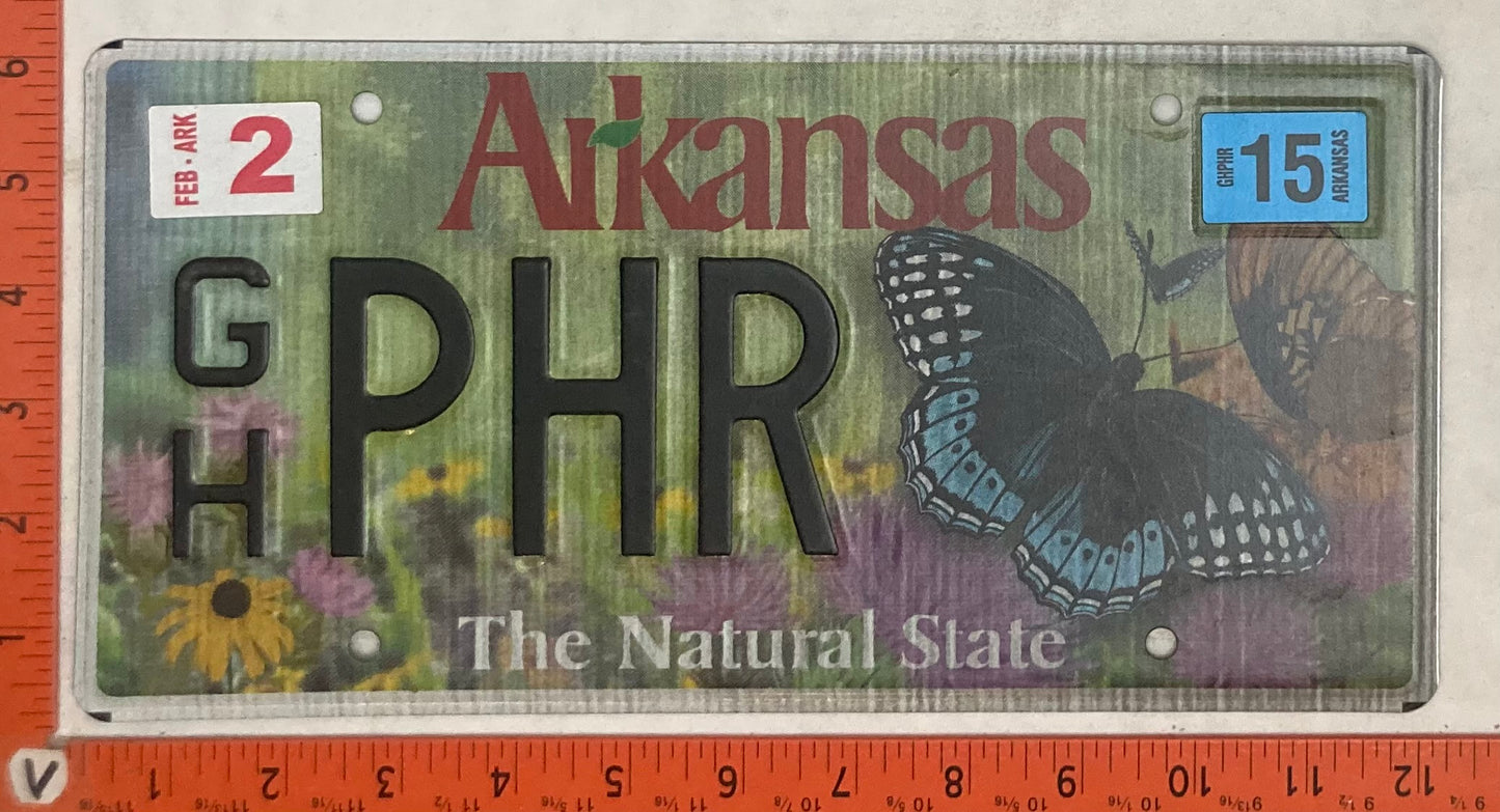 2015 Arkansas #G/H PHR Passenger License Plate