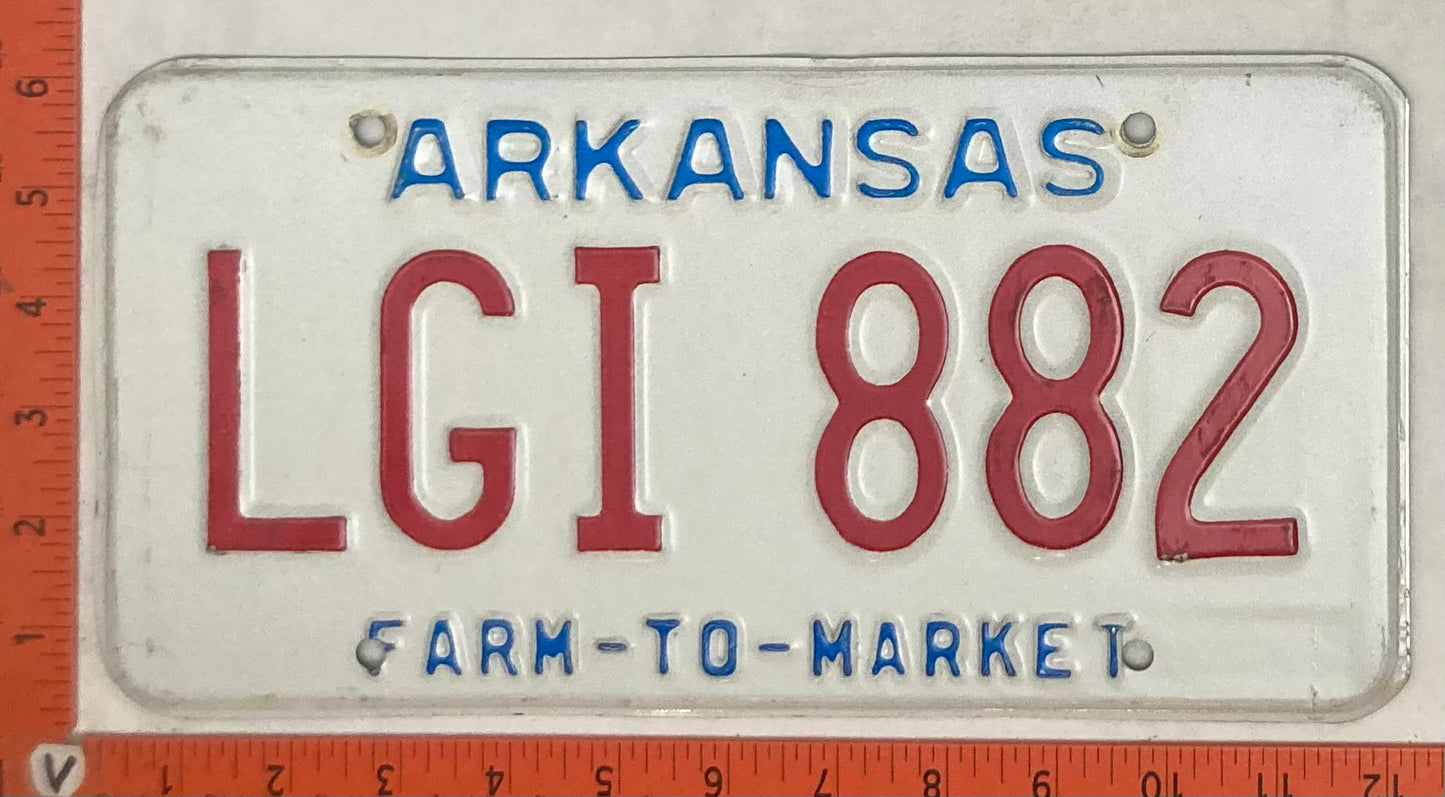 Undated Arkansas #LGI 882 Farm to Market License Plate