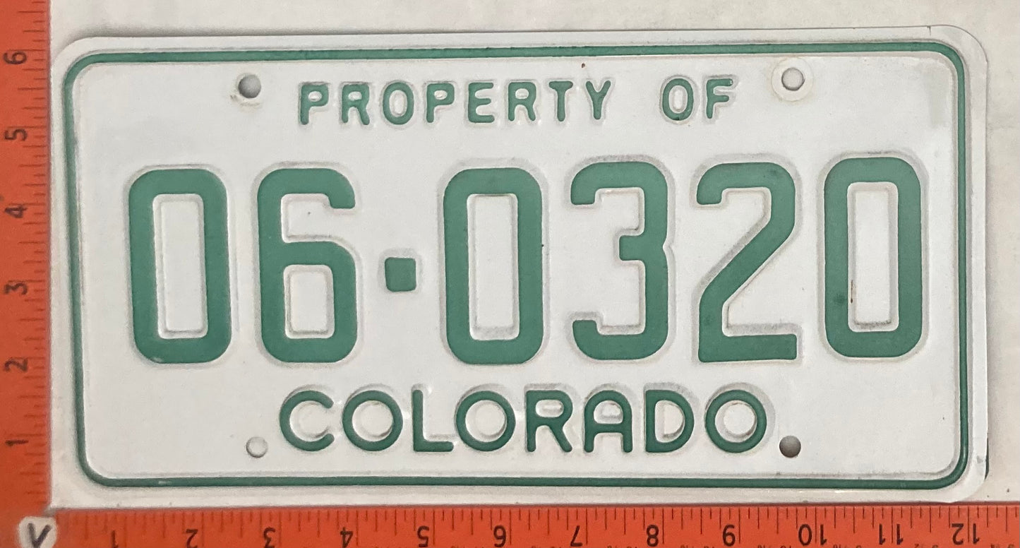 Undated Colorado #06-0320 License Plate (Property of Colorado)