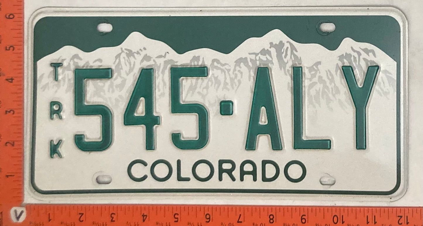Undated Colorado #545-ALY Truck License Plate