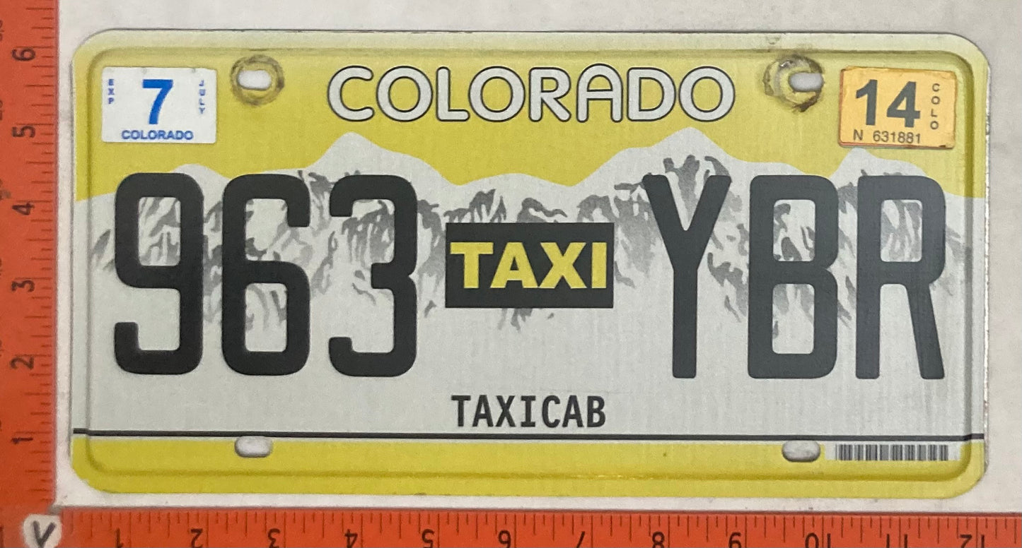 2014 Colorado #963 YBR TAXI License Plate