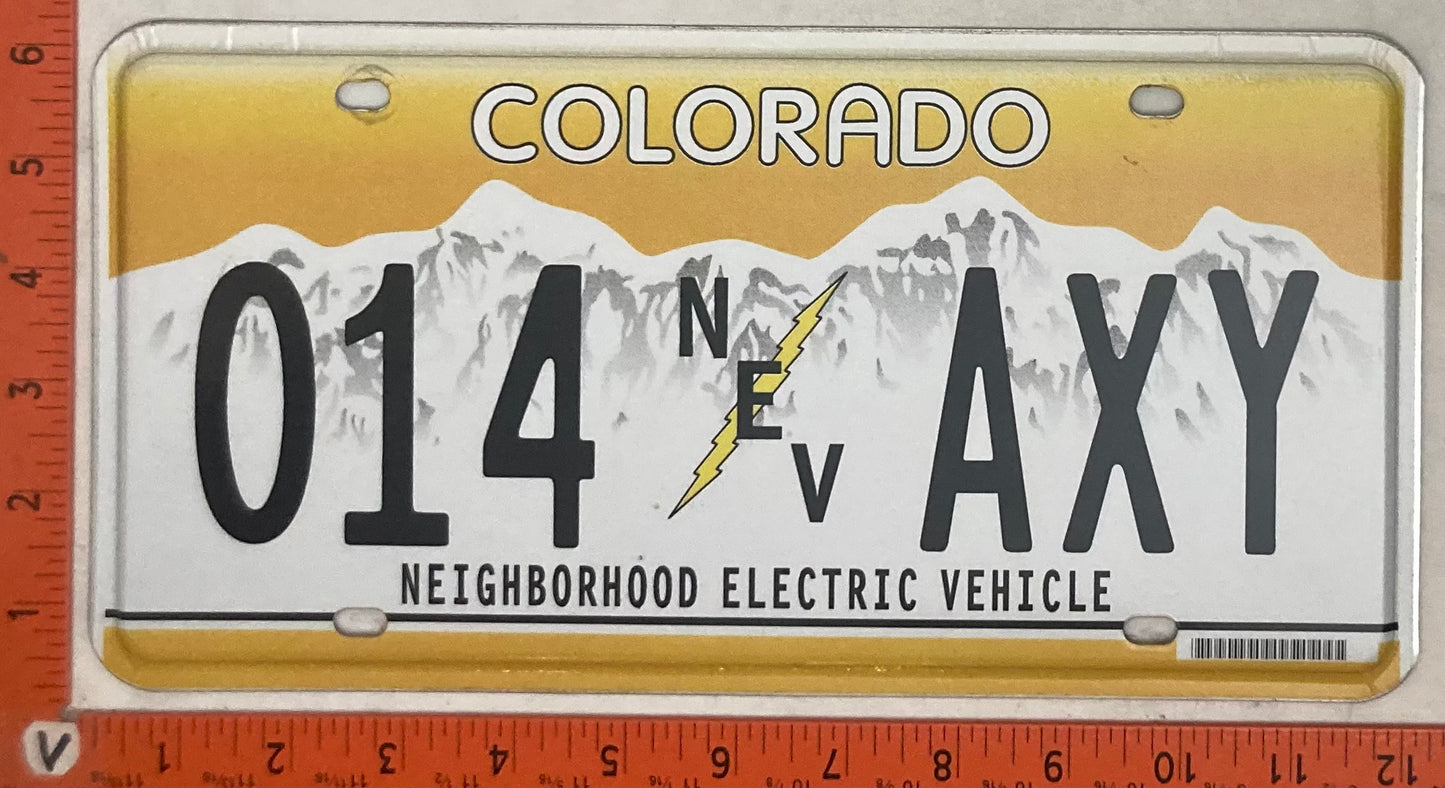 Undated Colorado #014 AXY Passenger License Plate