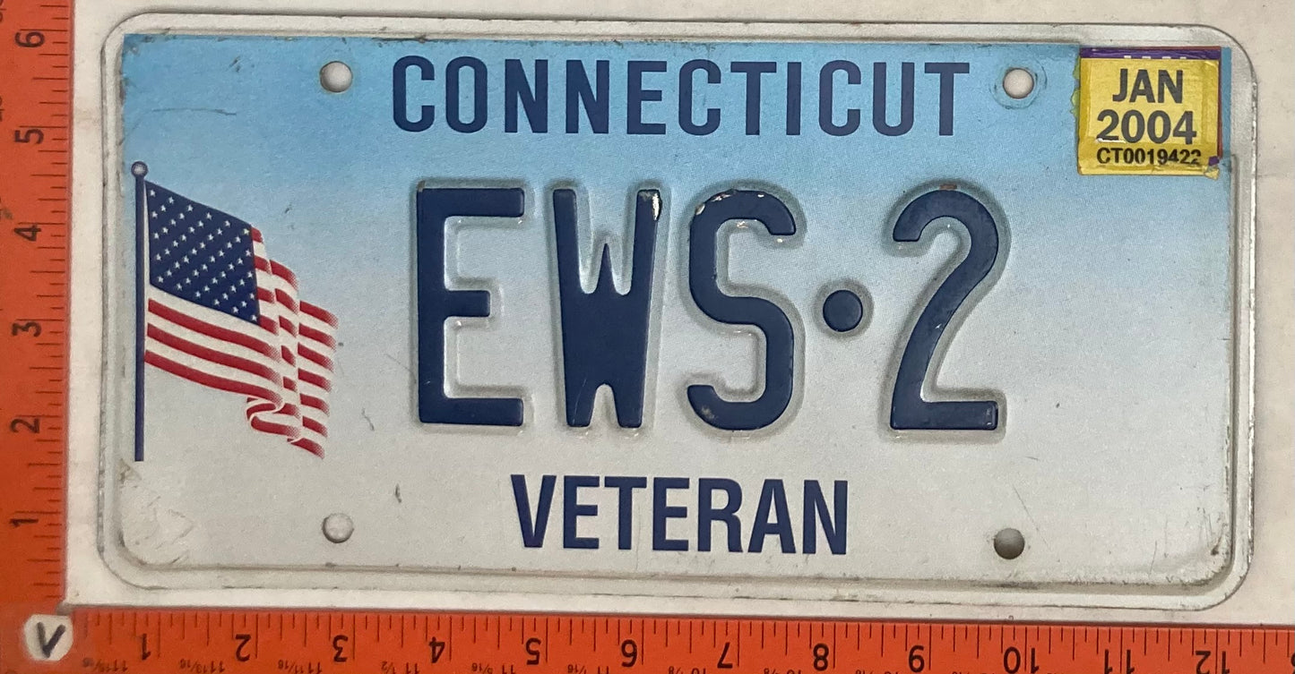 2004 Connecticut #EWS-2 Veteran License Plate