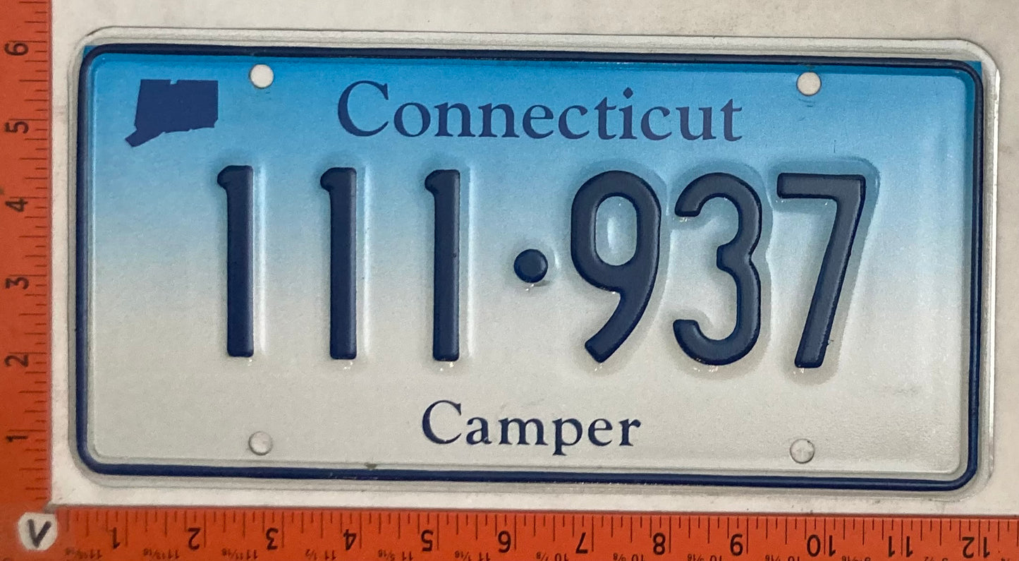 Undated Connecticut #111-947 Camper License Plate