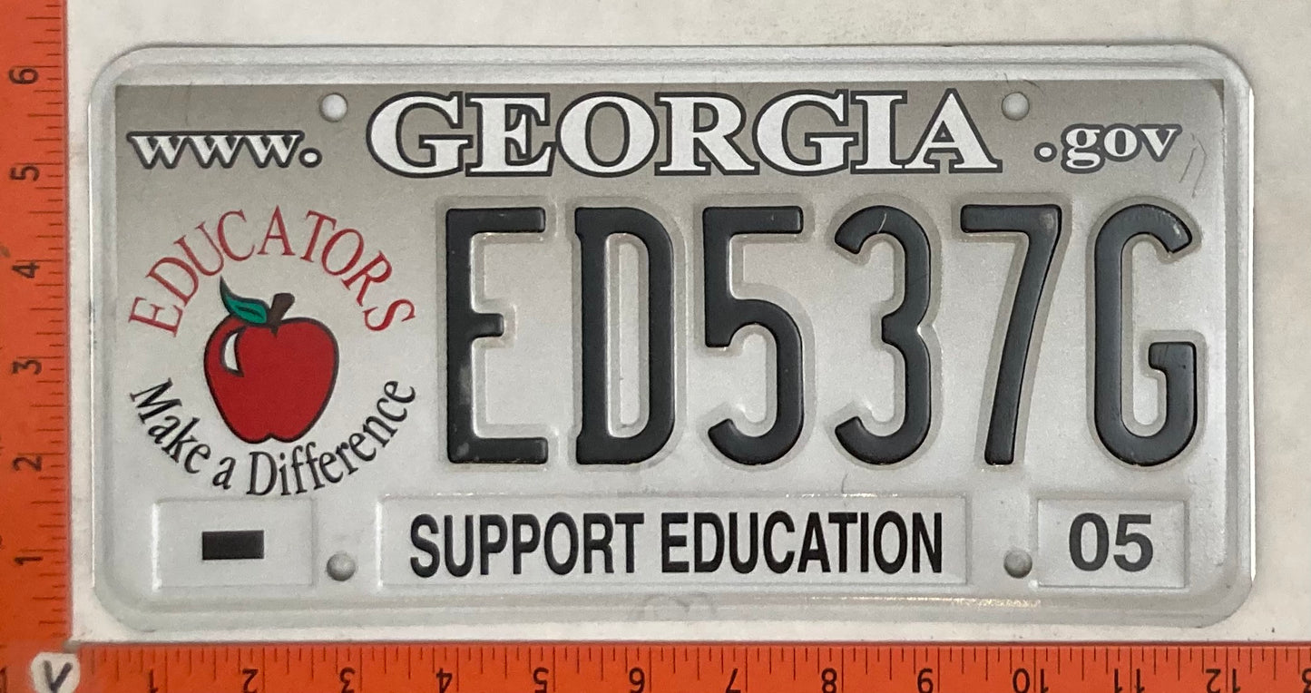 2005 Georgia #ED537G Passenger License Plate