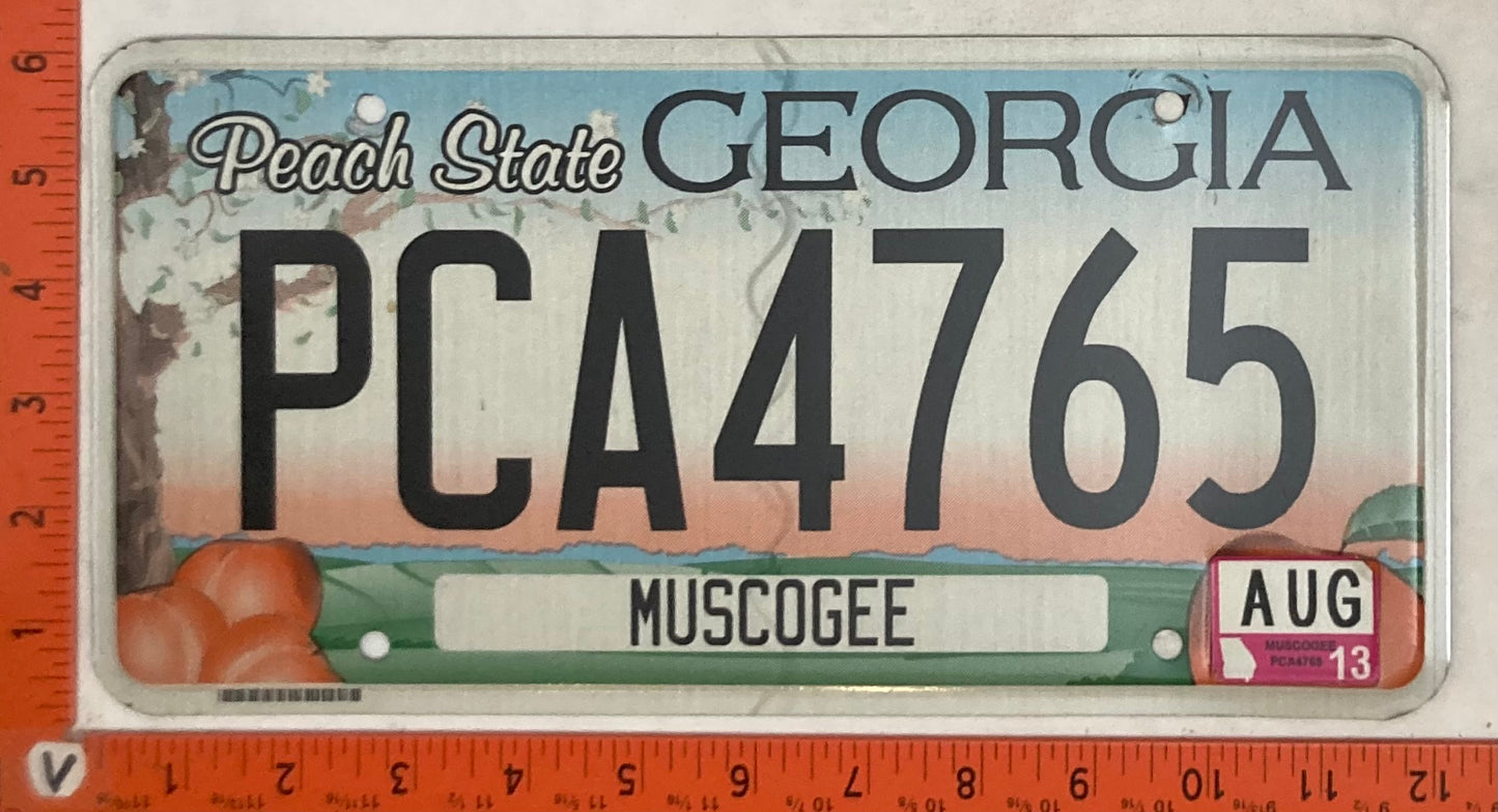 2013 Georgia #PCA4765 Passenger License Plate