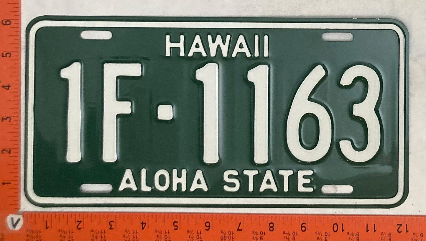 1961-1968 Hawaii #1F-1163 Passenger License Plate