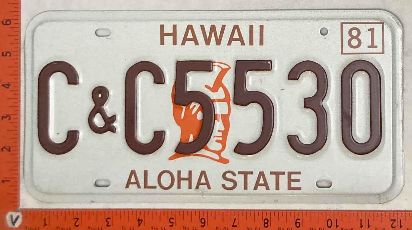1981 Hawaii #C&C 5530 County/City of Honolulu License Plate