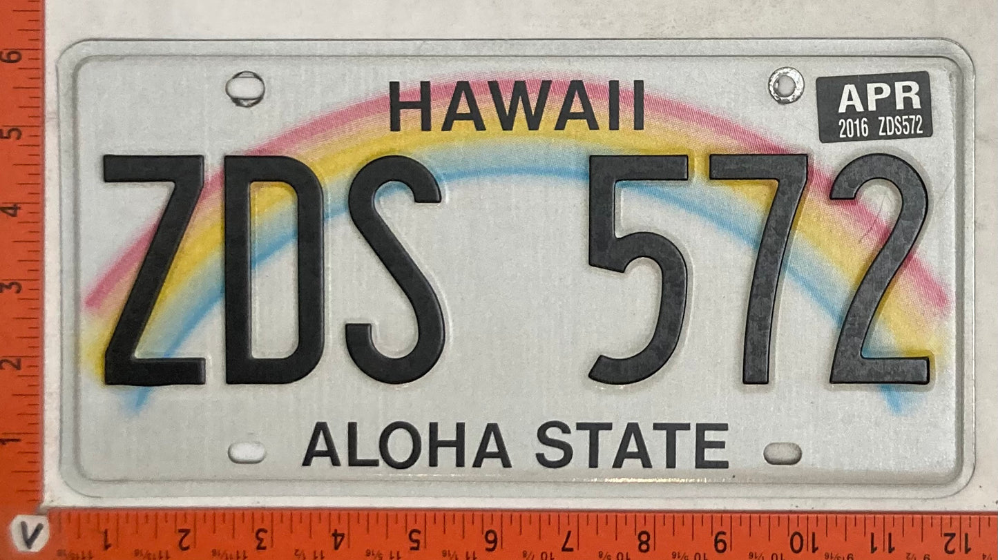 2016 Hawaii #ZDS 572 Passenger License Plate
